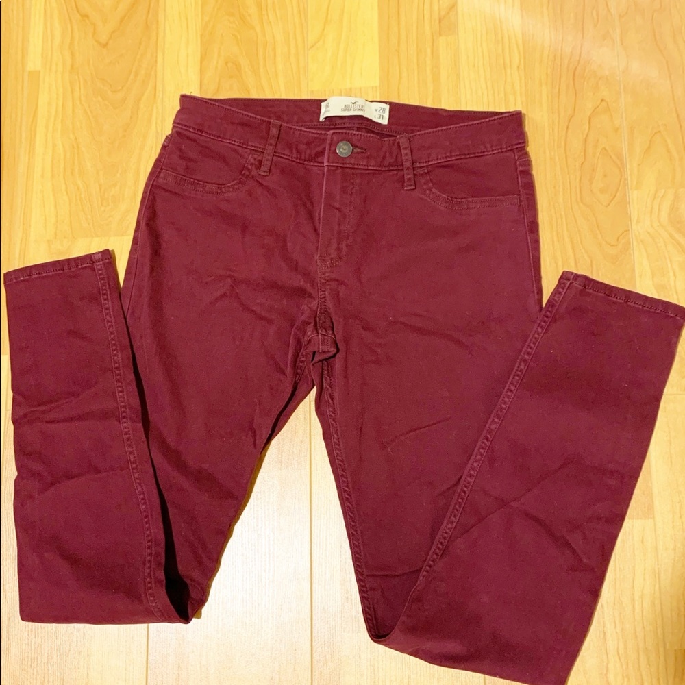 Hollister Woman Red Skinny Jeans size 28